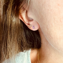 Load image into Gallery viewer, Earrings MARYSE - Baguette Pink Sapphire - 18K gold
