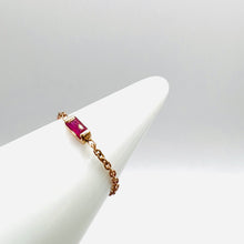 Load image into Gallery viewer, Ring LIZE 18K Gold Chain Ring  Ruby Baguette Cut 0.06ct
