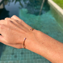 Load image into Gallery viewer, Bracelet ELEN - Open Bangle &amp; Baguette Amethyst 18K Gold

