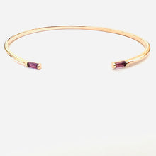 Load image into Gallery viewer, Bracelet ELEN - Open Bangle &amp; Baguette Amethyst 18K Gold
