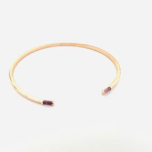 Load image into Gallery viewer, Bracelet ELEN - Open Bangle &amp; Baguette Amethyst 18K Gold
