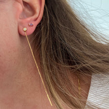 Load image into Gallery viewer, Earrings Elena - Baguette Amethyst Studs 0.5mm - 18K gold
