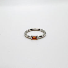 Load image into Gallery viewer, Ring ELLA 18K Gold Ring Orange Sapphire Baguette Cut
