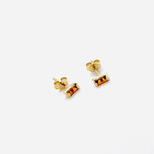 Load image into Gallery viewer, Earrings EMY - Baguette Orange Sapphire Studs 0.5mm - 18K gold
