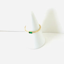 Load image into Gallery viewer, Ring OLIVIA 18K Gold Ring and Emerald Baguette Cut 0.06ct
