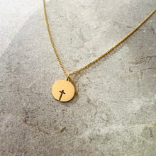 Load image into Gallery viewer, MURIEL Cross Medallion With Chain 18K Gold Engraving On Demand
