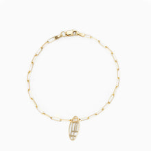 Load image into Gallery viewer, Bracelet LILI - Chain Square link &amp; Amulet 18K Yellow Gold
