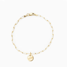 Load image into Gallery viewer, Bracelet LESLIE Medal LOVE Engraving on Demand 18K Gold
