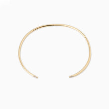 Load image into Gallery viewer, Bracelet ANNIE - Open Bangle &amp; Baguette Diamonds 18K Gold
