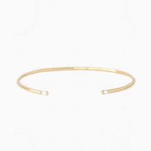 Load image into Gallery viewer, Bracelet ANNIE - Open Bangle &amp; Baguette Diamonds 18K Gold
