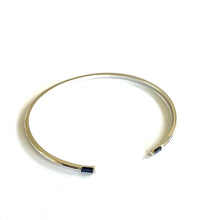 Load image into Gallery viewer, Bracelet EMMA - Open Bangle &amp; Baguette Sapphire 18K Gold
