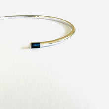 Load image into Gallery viewer, Bracelet EMMA - Open Bangle &amp; Baguette Sapphire 18K Gold
