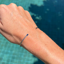 Load image into Gallery viewer, Bracelet EMMA - Open Bangle &amp; Baguette Sapphire 18K Gold
