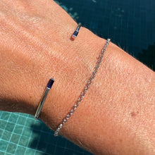 Load image into Gallery viewer, Bracelet EMMA - Open Bangle &amp; Baguette Sapphire 18K Gold
