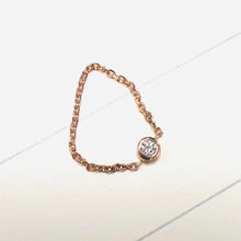 Load image into Gallery viewer, Ring SIMONE - 18K Gold Chain Ring &amp; Round Diamond Cut 0.10 carat
