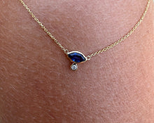 Load image into Gallery viewer, Necklace ADA 18K Gold Necklace, Marquise Eye Blue Sapphire and Dimond
