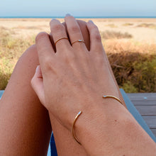 Load image into Gallery viewer, Bracelet ANNIE - Open Bangle &amp; Baguette Diamonds 18K Gold
