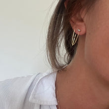 Load image into Gallery viewer, Earrings YVONNE 3 in 1 - 18K Gold Baguette Diamond 0.06ct
