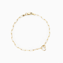 Load image into Gallery viewer, Bracelet MARION - Paperclip Chain Heart Pendant 18K Gold
