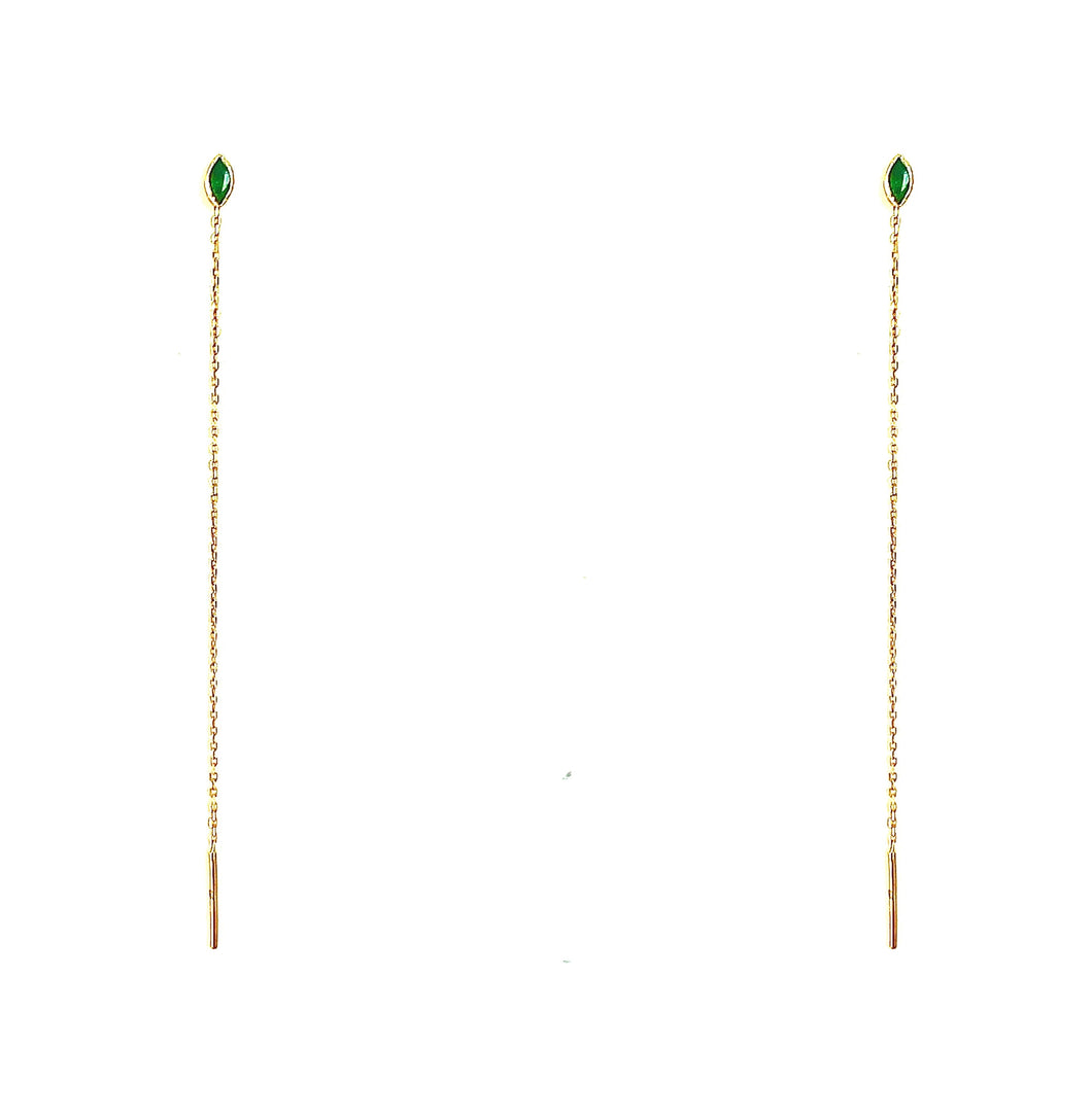 Earrings JULIETTE - Marquise Cut Emerald with Extension - 18K gold