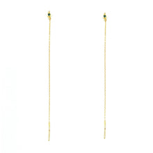Load image into Gallery viewer, Earrings ALIX - Emerald Stud With Extension - 18K gold
