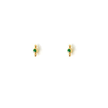 Load image into Gallery viewer, Earrings MICHELLE - Emerald Stud &amp; 18K gold
