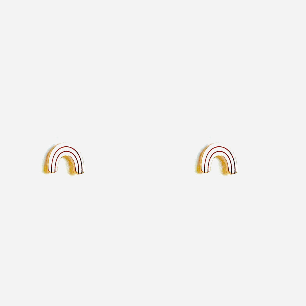 Earrings MILA - Rainbow Stud & 18K gold