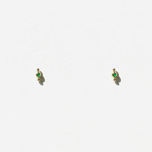 Load image into Gallery viewer, Earrings MICHELLE - Emerald Stud &amp; 18K gold
