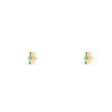 Load image into Gallery viewer, Earrings MARINA - Turquoise Stud &amp; 18K gold
