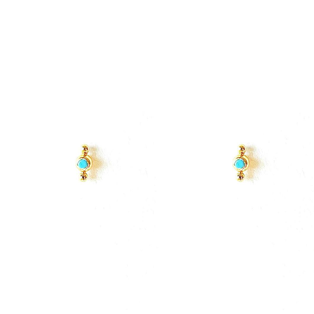Earrings MARINA - Turquoise Stud & 18K gold