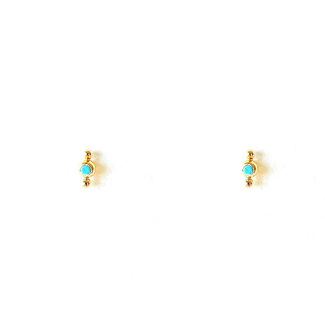 Earrings MARINA - Turquoise Stud & 18K gold