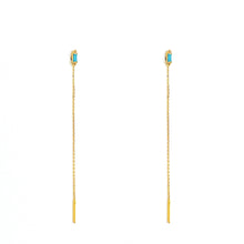 Load image into Gallery viewer, Earrings SUZANE - Baguette Turquoise &amp; 18K gold
