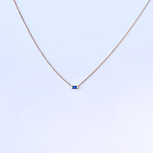 Load image into Gallery viewer, Necklace REGINE 18K Gold Necklace &amp; Baguette Blue Sapphire
