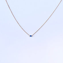 Load image into Gallery viewer, Necklace REGINE 18K Gold Necklace &amp; Baguette Blue Sapphire
