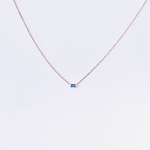 Load image into Gallery viewer, Necklace REGINE 18K Gold Necklace &amp; Baguette Blue Sapphire
