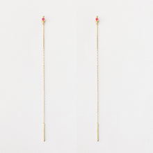 Load image into Gallery viewer, Earrings ELEONORE - Pink Sapphire Stud With Extension - 18K gold
