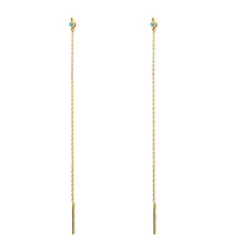 Load image into Gallery viewer, Earrings ARTEMISE - Turquoise Stud With Extension - 18K gold
