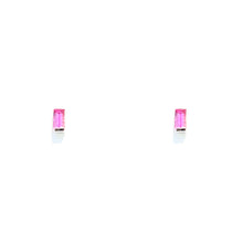 Load image into Gallery viewer, Earrings MARYSE - Baguette Pink Sapphire - 18K gold
