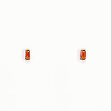 Load image into Gallery viewer, Earrings EMY - Baguette Orange Sapphire Studs 0.5mm - 18K gold
