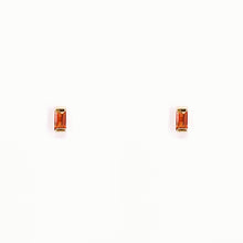 Load image into Gallery viewer, Earrings EMY - Baguette Orange Sapphire Studs 0.5mm - 18K gold
