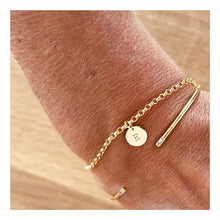 Load image into Gallery viewer, Bracelet DIANE Medal LOVE Engraving on Demand 18K Gold
