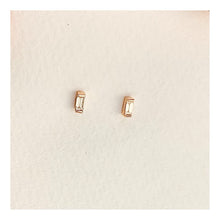 Load image into Gallery viewer, Earrings JADE 18K Gold and Baguette Diamonds Earring
