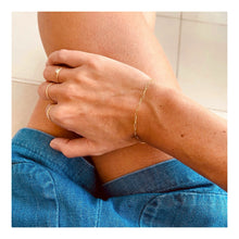 Load image into Gallery viewer, Bracelet LESLIE Medal LOVE Engraving on Demand 18K Gold
