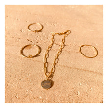 Load image into Gallery viewer, Bracelet LESLIE Medal LOVE Engraving on Demand 18K Gold
