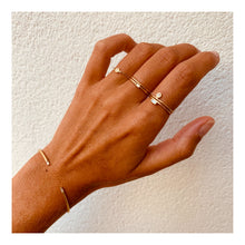Load image into Gallery viewer, Ring CYRIELLE 18K Gold Chain Ring and Round Diamond Cut 0.03ct

