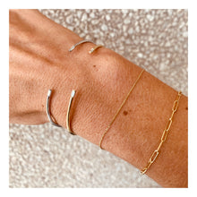 Load image into Gallery viewer, Bracelet ANNIE - Open Bangle &amp; Baguette Diamonds 18K Gold
