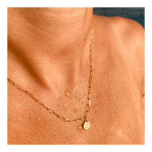 Load image into Gallery viewer, Necklace JEANNE 18K Gold Paperclip Chain &amp; Medal LOVE Engraving On Demand
